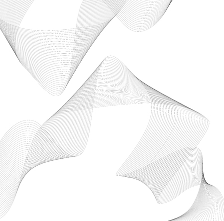 Design elements. Wave of many gray lines. Abstract vertical wavy stripes on white background isolated.のイラスト素材