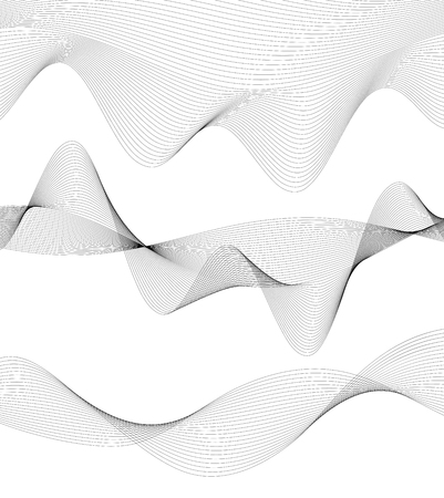 Illustration pour Design elements. Wave of many gray lines. Abstract wavy stripes on white background isolated. - image libre de droit