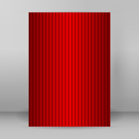 Red background advertising brochure design elements. Lines form structure graphic form for elegant flyer.のイラスト素材