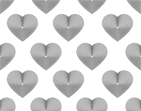 Design elements seamless pattern silhouette heart icon on white background.のイラスト素材