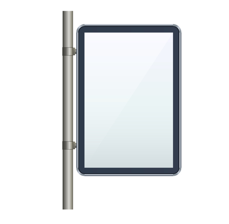 Billboard city banner stand on isolated clean background. Design template blank big board city display template for designers. Vector illustration. Advertising promotional presentation.のイラスト素材