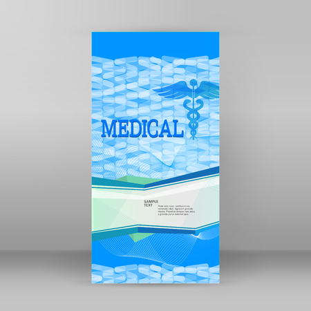 Blue abstract background - concept alternative medication or vitamin diet. Vector Illustration, graphic design editable for your design. Beautiful cover for medical business brochure.のイラスト素材