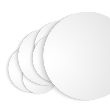 Modern Design infographic style template on white background with 3d effect circle. Vector illustration EPS 10 for new product newsletters, web banners, pages presentation, booklet layout, leafletのイラスト素材