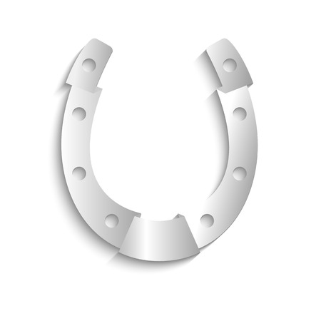 Horseshoe silver icon. Design elements business cover page, presentation template - symbol success. Vector illustration isolated on white backgroundのイラスト素材