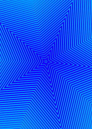Blue color star. Linear background. Design elements. Curved sharp corners many streak created using Blend Tool. Poligonal lines.のイラスト素材