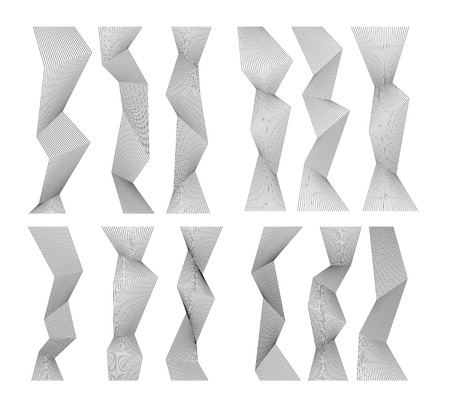 Design elements. Wave of many gray lines. Abstract wavy stripes on white background isolated. Creative line art. Vector illustration EPS 10. Colourful shiny waves with lines created using Blend Toolのイラスト素材
