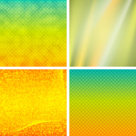 Set summer background with orange yellow rays summer sun light burst. Hot announcement with space for message. Vector illustration EPS 10 for design presentation, brochure layout page, cover magazineのイラスト素材