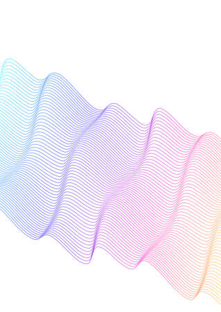 Wave of the many colored lines. Abstract wavy stripes on a white background isolated. Creative line art. Vector illustrationのイラスト素材