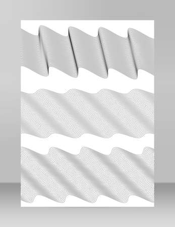 Design elements. Wave of many black lines circle twist. Abstract wavy stripes on white background isolated. Vector illustrationのイラスト素材