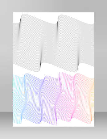Design elements. Wave of many black lines circle twist. Abstract wavy stripes on white background isolated. Vector illustrationのイラスト素材