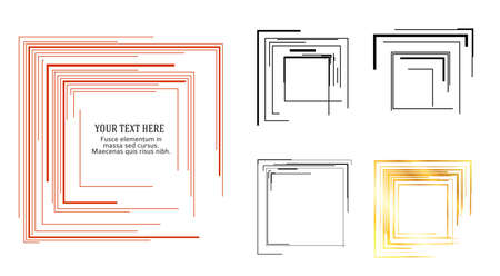 Abstract geometric frame border background. Design elements for cover page magazine, business flyer or poster. Gorgeous graphic pattern frame borders. Vector illustration eps 10のイラスト素材