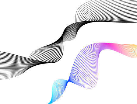 Wave of the many colored lines. Abstract wavy stripes on a white background isolated. Creative line...