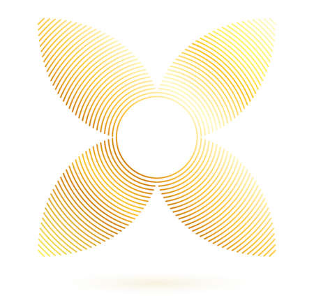 Gold flowers abstract vector icons design template. Wellness & SPA creative idea. concept symbol icon for boutique, beauty salon, cosmetician, relax massage, hotel & resort. Vector illustration EPS 10のイラスト素材