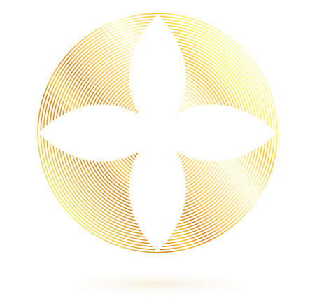 Gold flowers abstract vector icons design template. Wellness & SPA creative idea. concept symbol icon for boutique, beauty salon, cosmetician, relax massage, hotel & resort. Vector illustration EPS 10のイラスト素材