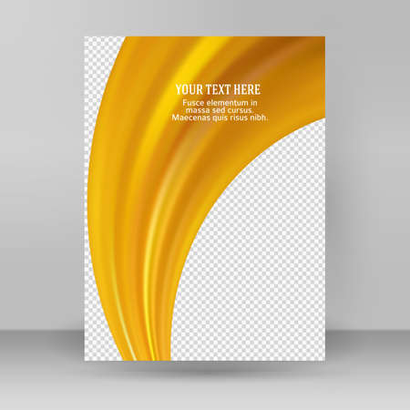 Fashion orange & yellow background of bright glowing perspective with wave lines. Creative line art. Vector illustration EPS 10 art deco style for wedding invitation, luxury template card or bannerのイラスト素材