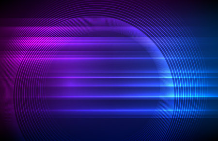 Wave many lines. Abstract wavy stripes on purple blue background. Creative line art colorful gradient. Vector illustration . Design elements created using the Blend Tool for booklet layout, wellの写真素材