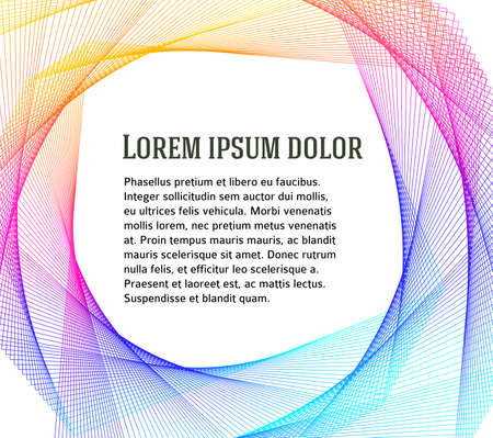 Soft rainbow color. Linear background. Design elements. Poligonal lines. Guilloche. The protective layer for banknotes, diplomas and certificates template. Vector lines created using Blend Toolのイラスト素材