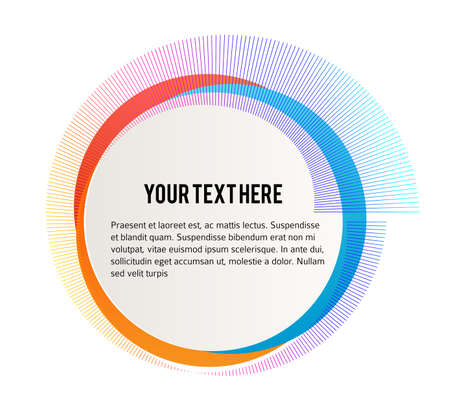 Label blank template, white background and Blurry gradient with lines circle ringのイラスト素材
