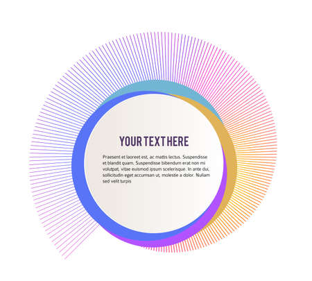 Label blank template, white background and Blurry gradient with lines circle ringのイラスト素材