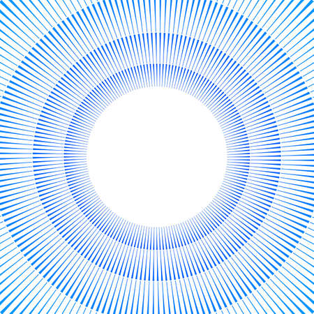 Advertisement flyer design elements. White background with elegant graphic sun blue lines rays from the centerのイラスト素材