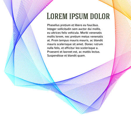 Soft rainbow color. Linear background. Design elements. Poligonal lines. Guilloche. The protective layer for banknotes, diplomas and certificates template. Vector lines created using Blend Toolのイラスト素材