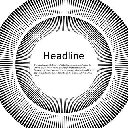 Advertisement flyer design elements. White background with elegant graphic sun lines rays from the centerのイラスト素材