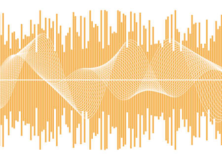 Color equalizer isolated on white background. Vector illustration. Pulse music player. Audio wave logo. Vector design element Posterのイラスト素材