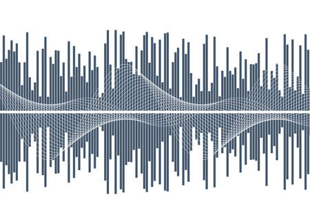 Color equalizer isolated on white background. Vector illustration. Pulse music player. Audio wave logo. Vector design element Posterのイラスト素材