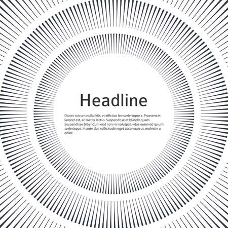 Advertisement flyer design elements. White background with elegant graphic sun lines rays from the centerのイラスト素材