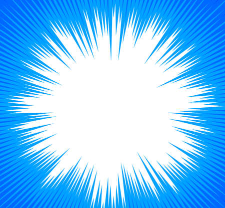 Advertisement flyer design elements. Blue background with elegant graphic sun flower bright light rays from the centerのイラスト素材