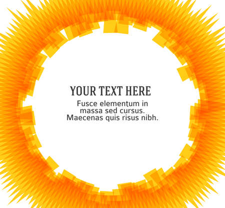 Summer golden yellow disk background with rays sun light burst. Hot with space for your message.のイラスト素材