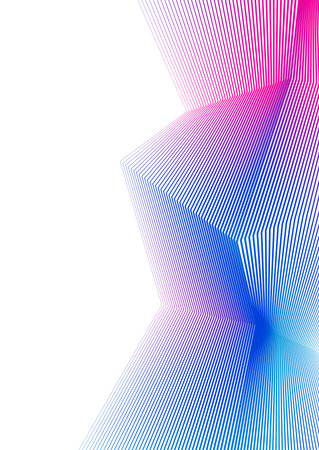 Design elements. Curved sharp corners many streak. Abstract vertical broken stripes on white background isolated. Creative band art. Vector illustration EPS 10. Black lines created using Blend Toolのイラスト素材