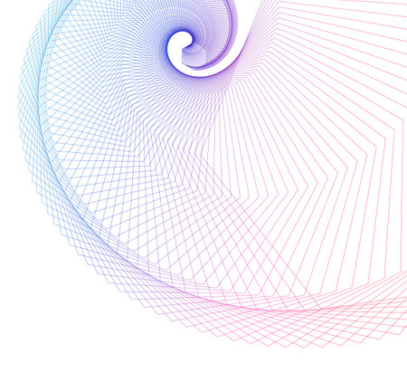 Abstract spiral rainbow design element on white background of twist lines. Vector Illustration eps 10 Golden ratio traditional proportions vector icon Fibonacci spiral. for elegant business cardのイラスト素材