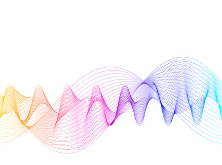 Wave of the many colored lines. Abstract wavy stripes on a white background isolated. Creative line...