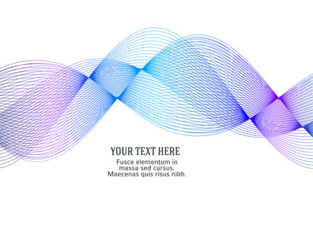 Wave of the many colored lines. Abstract wavy stripes on a white background isolated. Creative line art. Vector illustration EPS 10. Design elements created using the Blend Tool. Curved smooth tapeのイラスト素材