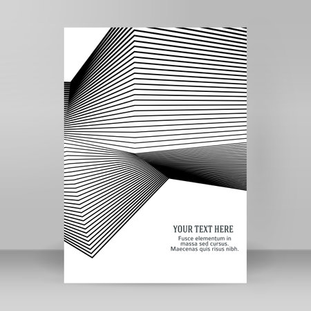 Design elements. Curved sharp corners many streak. Abstract vertical broken stripes on white background isolated. Creative band art. Vector illustration EPS 10. Black lines created using Blend Toolのイラスト素材