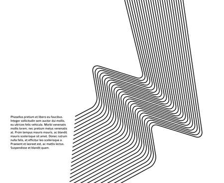 Design elements. Wave of many gray lines. Abstract wavy stripes on white background isolated. Creative line art. Vector illustration EPS 10. Black waves with lines created using Blend Toolのイラスト素材