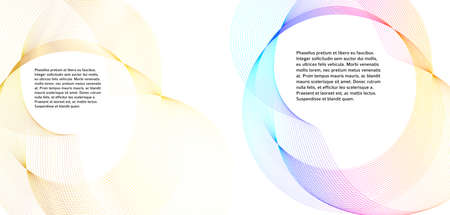Design elements. Wave of many glittering lines. Abstract glow wavy stripes on white background isolated. Creative line art. Vector illustration EPS 10. Colourful waves with lines created using Blendのイラスト素材