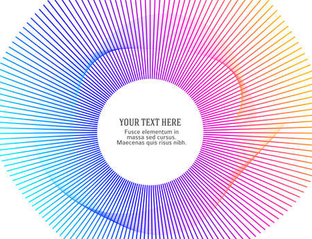 Design elements. Wave of many purple lines circle ring. Abstract vertical wavy stripes on white background isolated. Vector illustration EPS 10. Colourful waves with lines created using Blend Toolのイラスト素材