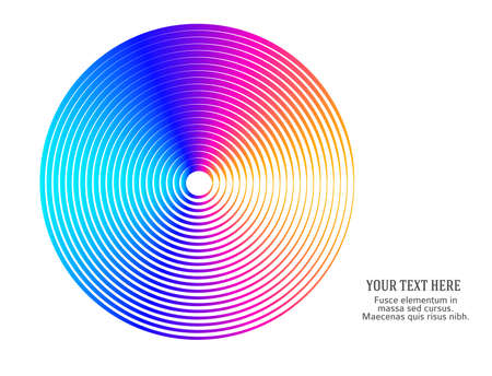 Optical illusion of motion and gradation color. Flat effect. Abstract geometric background of bright glow perspective. Vector art eps10 for business brochure, flyer party, design banners, cover reportのイラスト素材