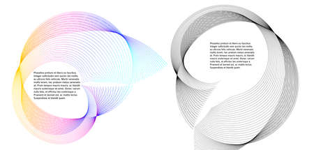 Design elements. Wave of many glittering lines. Abstract glow wavy stripes on white background isolated. Creative line art. Vector illustration EPS 10. Colourful waves with lines created using Blendのイラスト素材