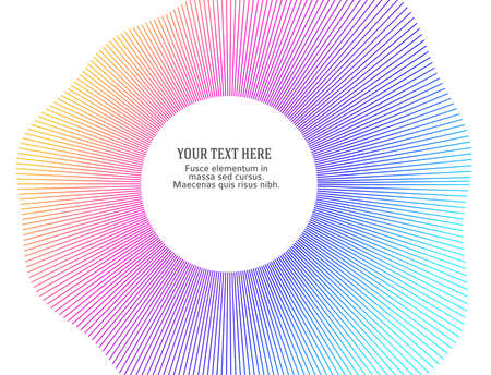 Design elements. Wave of many purple lines circle ring. Abstract vertical wavy stripes on white background isolated. Vector illustration EPS 10. Colourful waves with lines created using Blend Toolのイラスト素材