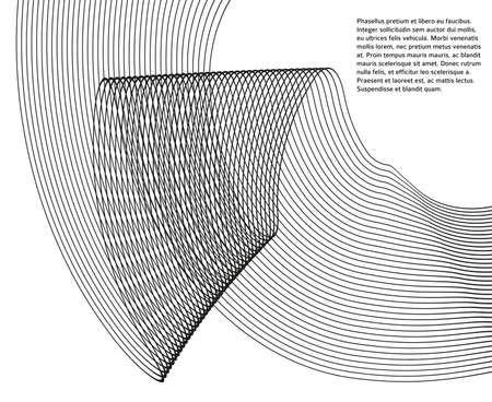 Design elements. Wave of many gray lines. Abstract wavy stripes on white background isolated. Creative line art. Vector illustration EPS 10. Black waves with lines created using Blend Toolのイラスト素材