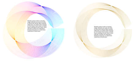 Design elements. Wave of many glittering lines. Abstract glow wavy stripes on white background isolated. Creative line art. Vector illustration EPS 10. Colourful waves with lines created using Blendのイラスト素材