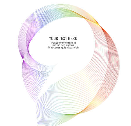 Design elements. Wave of many glittering lines. Abstract glow wavy stripes on white background isolated. Creative line art. Vector illustration EPS 10. Colourful waves with lines created using Blendのイラスト素材