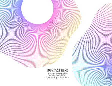 Design elements. Wave of many purple lines circle ring. Abstract vertical wavy stripes on white background isolated. Vector illustration EPS 10. Colourful waves with lines created using Blend Toolのイラスト素材