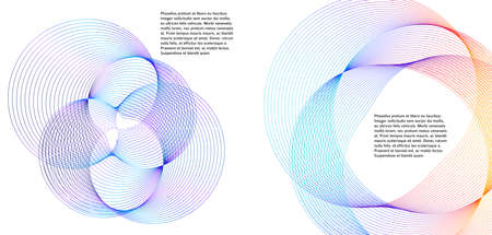 Design elements. Wave of many glittering lines. Abstract glow wavy stripes on white background isolated. Creative line art. Vector illustration EPS 10. Colourful waves with lines created using Blendのイラスト素材