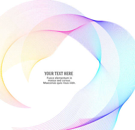 Design elements. Wave of many glittering lines. Abstract glow wavy stripes on white background isolated. Creative line art. Vector illustration EPS 10. Colourful waves with lines created using Blendのイラスト素材