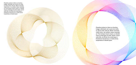 Design elements. Wave of many glittering lines. Abstract glow wavy stripes on white background isolated. Creative line art. Vector illustration EPS 10. Colourful waves with lines created using Blendのイラスト素材