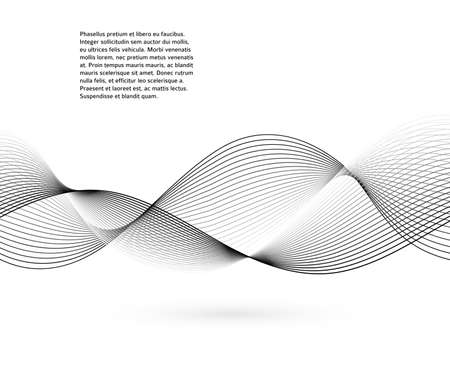 Design elements. Wave of many glittering lines. Abstract glow wavy stripes on white background isolated. Creative line art. Vector illustration EPS 10. Colourful waves with lines created using Blendのイラスト素材